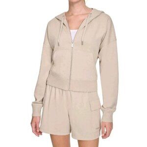 DKNY Women's Terry Zip Front Jacket Size XX-large /cream NWT